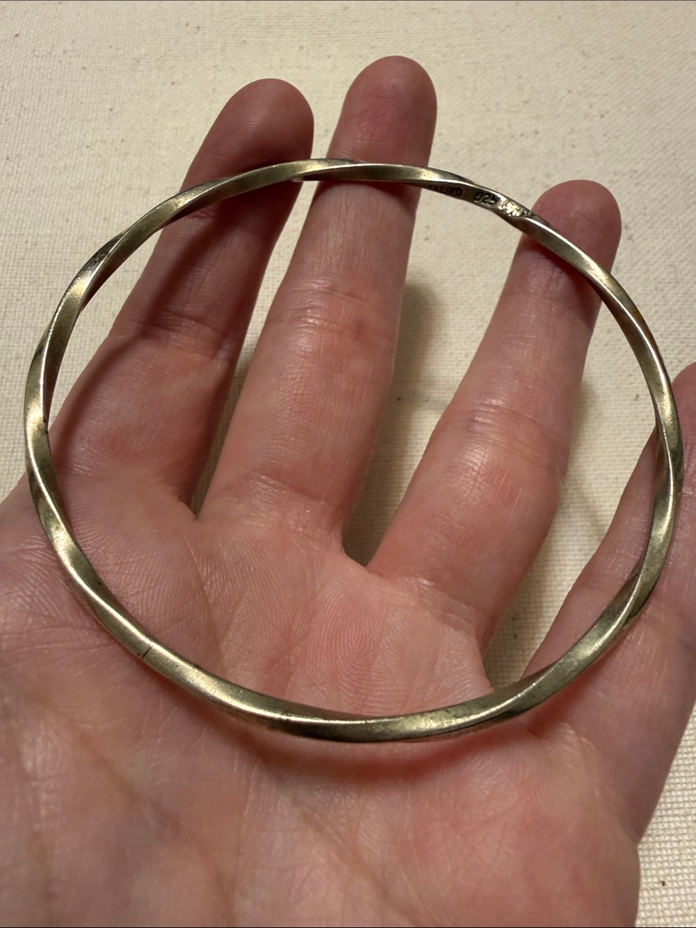 Sterling Silver 925 Twisted Bangle Bracelet